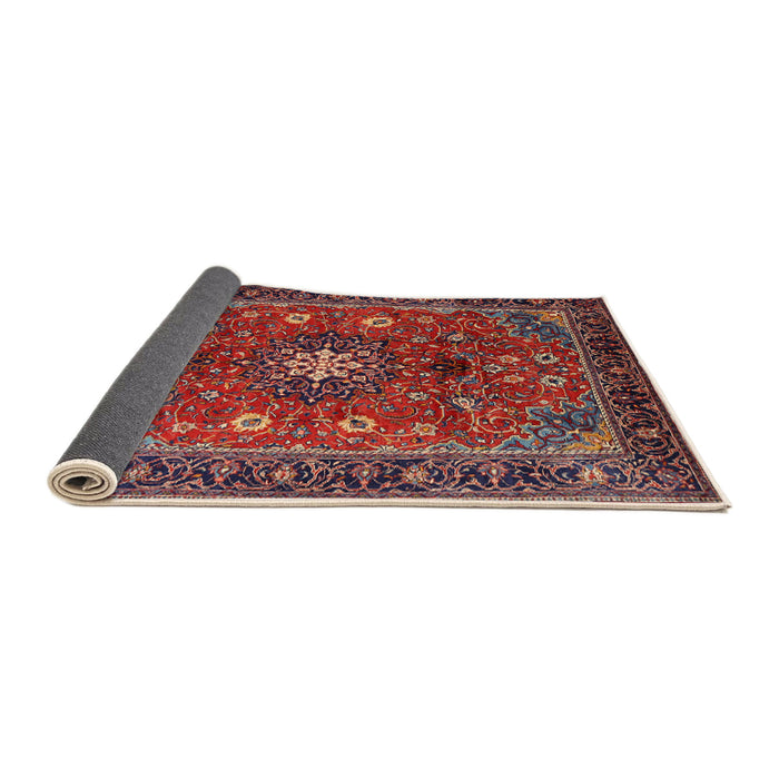 Sideview of Traditional Dark Almond Brown Medallion Rug, tr2096