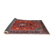 Sideview of Traditional Dark Almond Brown Medallion Rug, tr2096