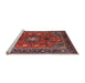 Sideview of Machine Washable Traditional Dark Almond Brown Rug, wshtr2096