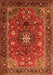 Serging Thickness of Machine Washable Medallion Orange Traditional Area Rugs, wshtr2096org