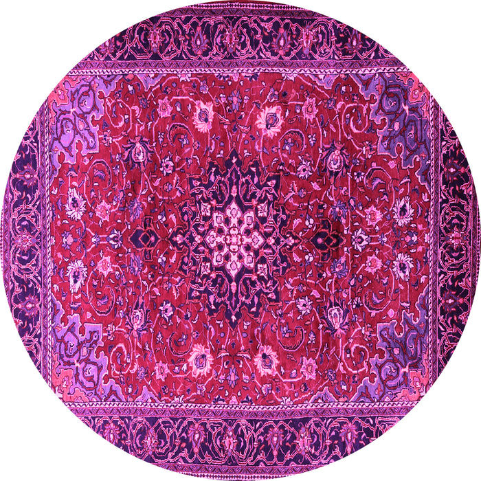 Round Medallion Pink Traditional Rug, tr2096pnk