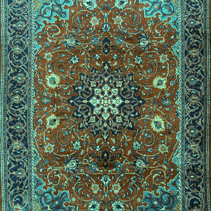 Medallion Turquoise Traditional Rug, tr2096turq
