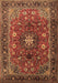 Machine Washable Medallion Brown Traditional Rug, wshtr2096brn