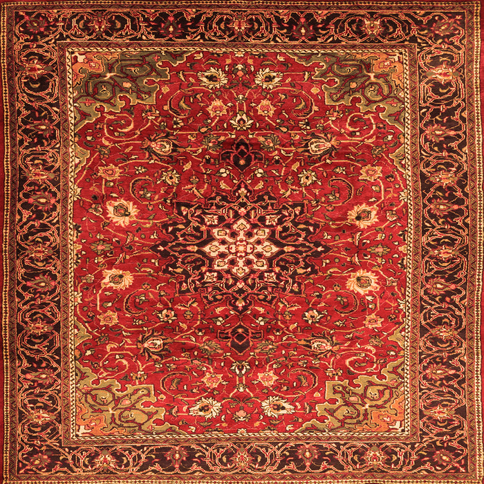 Serging Thickness of Medallion Orange Traditional Rug, tr2096org
