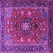 Square Medallion Purple Traditional Rug, tr2096pur