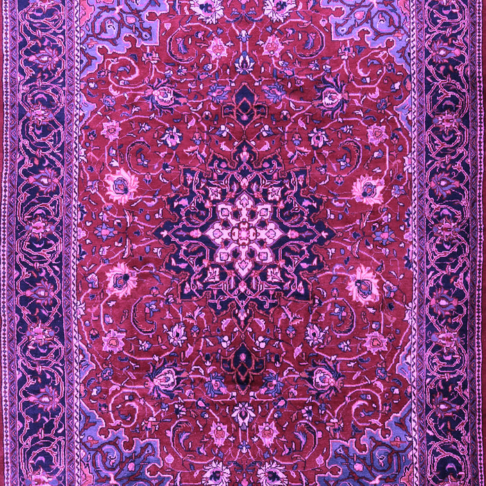 Machine Washable Medallion Purple Traditional Area Rugs, wshtr2096pur