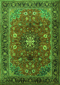 Medallion Green Traditional Rug, tr2096grn