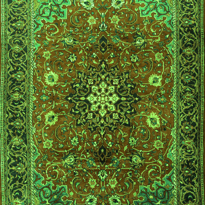 Medallion Green Traditional Rug, tr2096grn