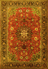 Medallion Yellow Traditional Rug, tr2096yw