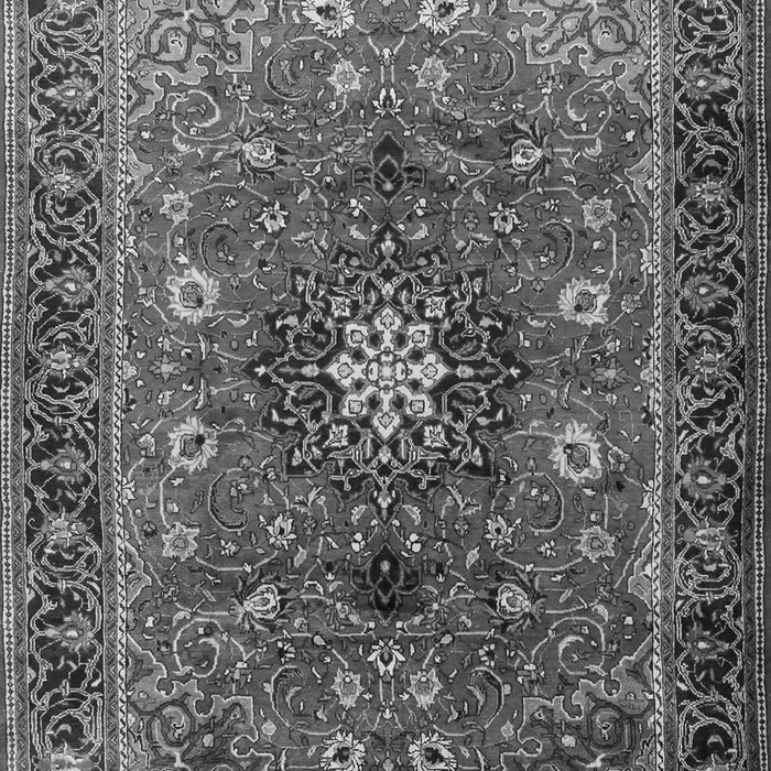 Serging Thickness of Machine Washable Medallion Gray Traditional Rug, wshtr2096gry