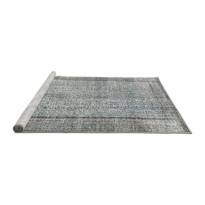 Sideview of Machine Washable Traditional Smokey Gray Rug, wshtr2097