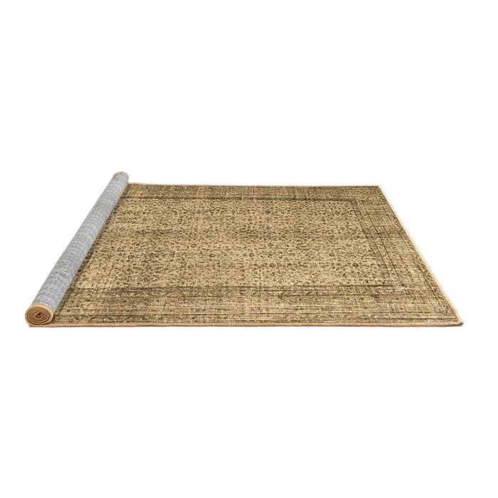 Sideview of Machine Washable Persian Brown Traditional Rug, wshtr2097brn
