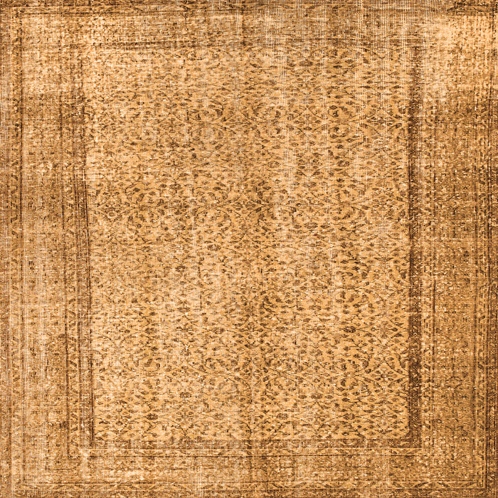 Round Machine Washable Persian Orange Traditional Area Rugs, wshtr2097org