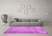 Machine Washable Persian Pink Traditional Rug in a Living Room, wshtr2097pnk