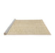 Sideview of Machine Washable Traditional Khaki Gold Rug, wshtr2098