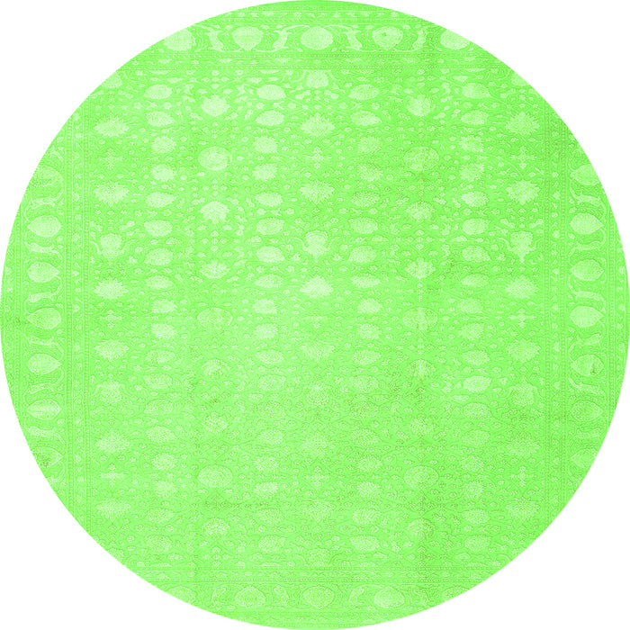 Square Persian Green Traditional Rug, tr2098grn