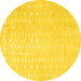 Round Machine Washable Persian Yellow Traditional Rug, wshtr2098yw