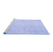 Sideview of Machine Washable Persian Blue Traditional Rug, wshtr2098blu