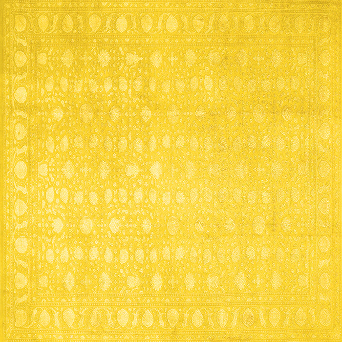 Square Persian Yellow Traditional Rug, tr2098yw