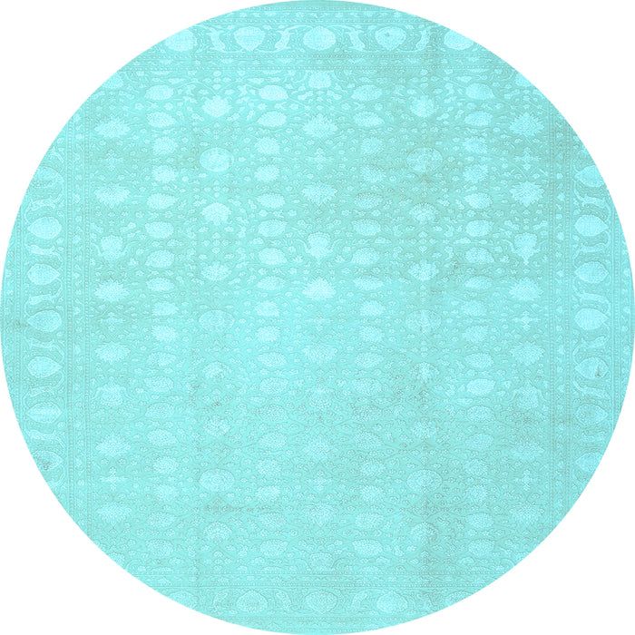 Round Persian Light Blue Traditional Rug, tr2098lblu