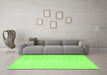 Machine Washable Persian Green Traditional Area Rugs in a Living Room,, wshtr2098grn