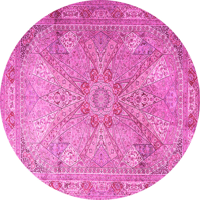 Round Persian Pink Traditional Rug, tr2099pnk