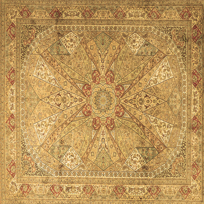 Square Machine Washable Persian Brown Traditional Rug, wshtr2099brn