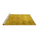 Sideview of Machine Washable Persian Yellow Traditional Rug, wshtr2099yw