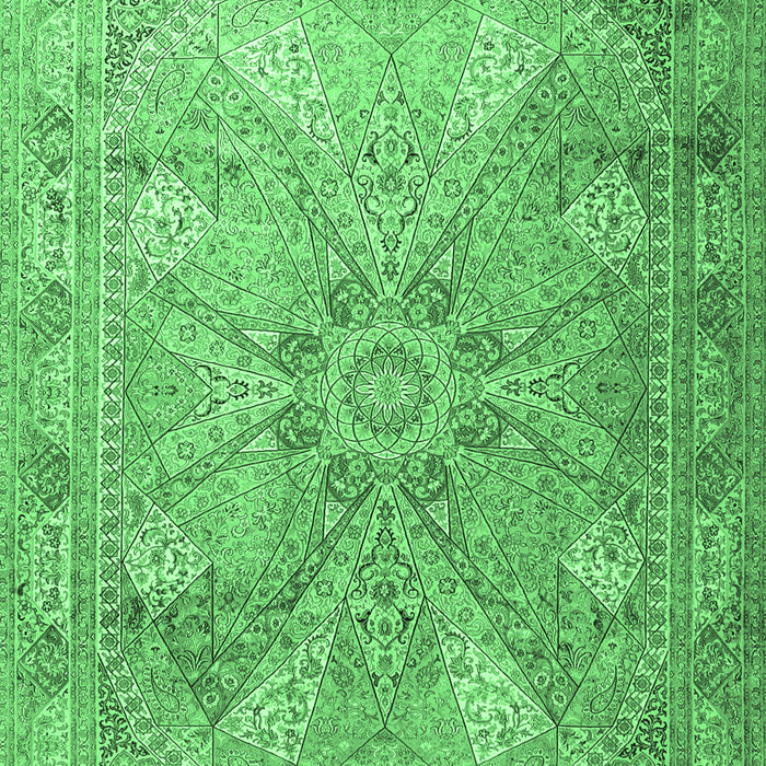 Machine Washable Persian Emerald Green Traditional Area Rugs, wshtr2099emgrn