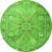 Square Persian Green Traditional Rug, tr2099grn
