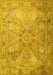 Machine Washable Persian Yellow Traditional Rug, wshtr2099yw