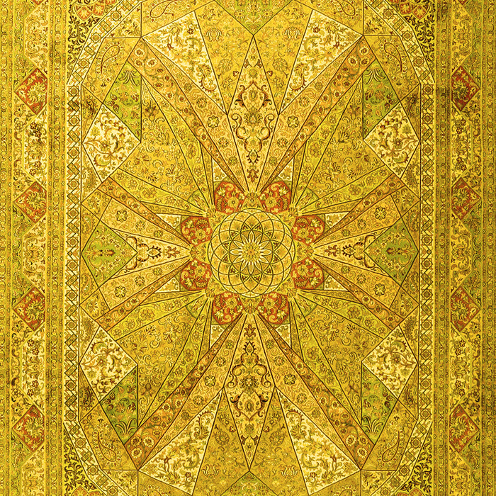 Machine Washable Persian Yellow Traditional Rug, wshtr2099yw