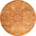 Square Persian Orange Traditional Rug, tr2099org