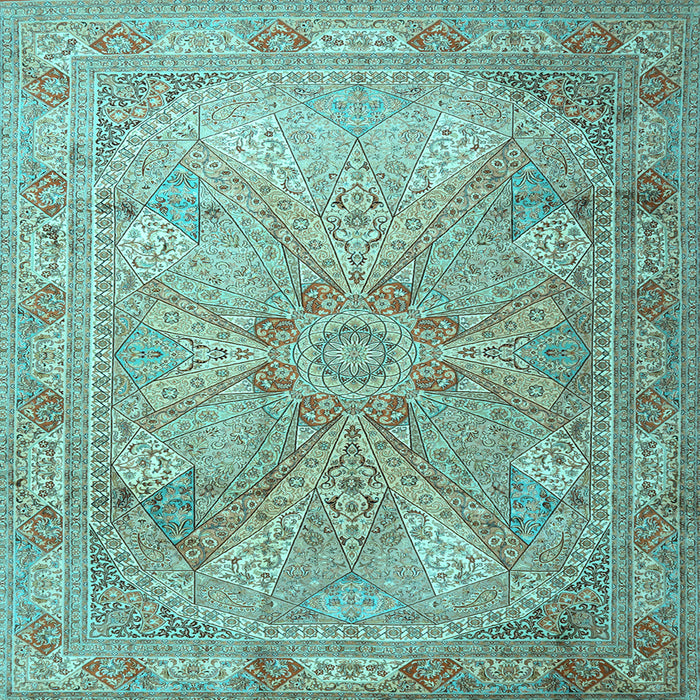 Square Persian Light Blue Traditional Rug, tr2099lblu