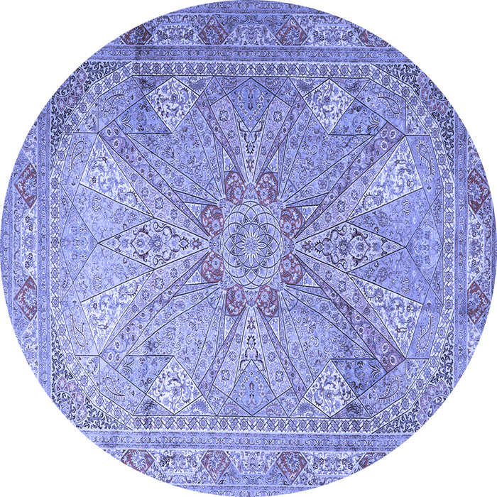Round Persian Blue Traditional Rug, tr2099blu