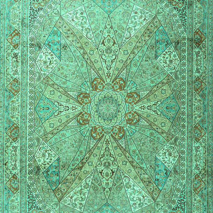 Machine Washable Persian Turquoise Traditional Area Rugs, wshtr2099turq