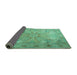 Sideview of Persian Turquoise Traditional Rug, tr2099turq