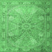 Square Persian Emerald Green Traditional Rug, tr2099emgrn