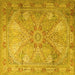 Square Persian Yellow Traditional Rug, tr2099yw
