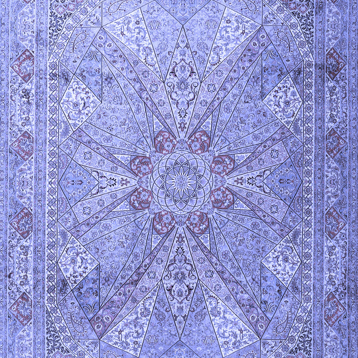 Machine Washable Persian Blue Traditional Rug, wshtr2099blu
