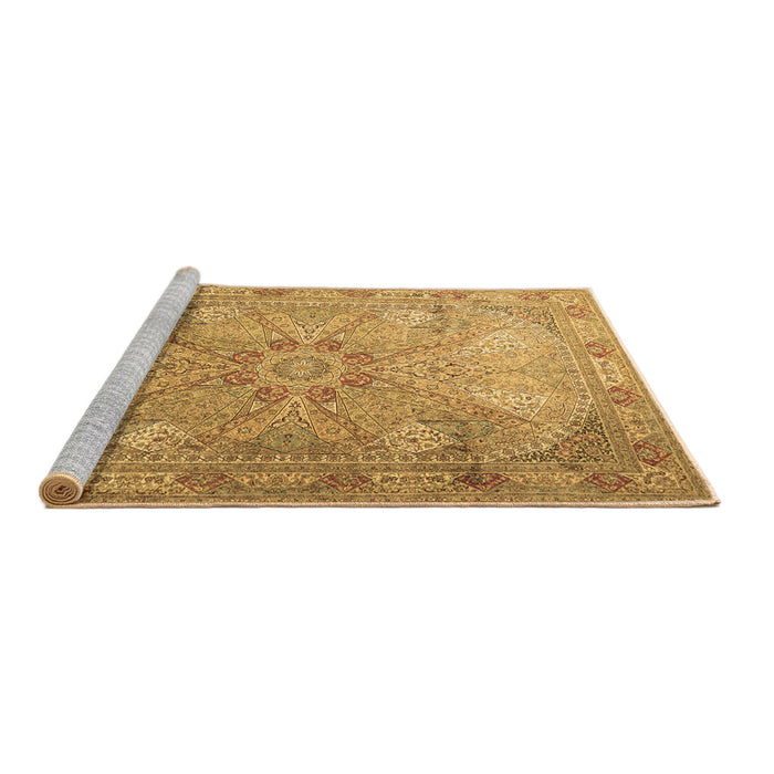 Sideview of Machine Washable Persian Brown Traditional Rug, wshtr2099brn