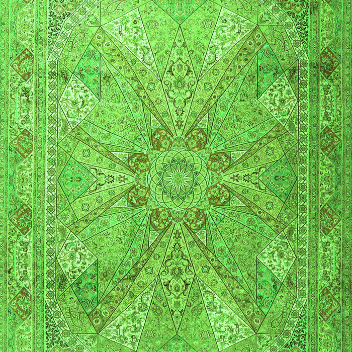 Serging Thickness of Machine Washable Persian Green Traditional Area Rugs, wshtr2099grn