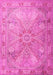 Machine Washable Persian Pink Traditional Rug, wshtr2099pnk