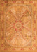 Serging Thickness of Machine Washable Persian Orange Traditional Area Rugs, wshtr2099org