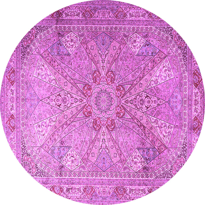 Round Persian Purple Traditional Rug, tr2099pur