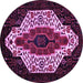 Round Persian Purple Traditional Rug, tr209pur