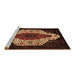 Sideview of Machine Washable Persian Brown Traditional Rug, wshtr209brn