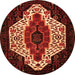 Square Persian Orange Traditional Rug, tr209org