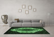 Machine Washable Persian Emerald Green Traditional Area Rugs in a Living Room,, wshtr209emgrn