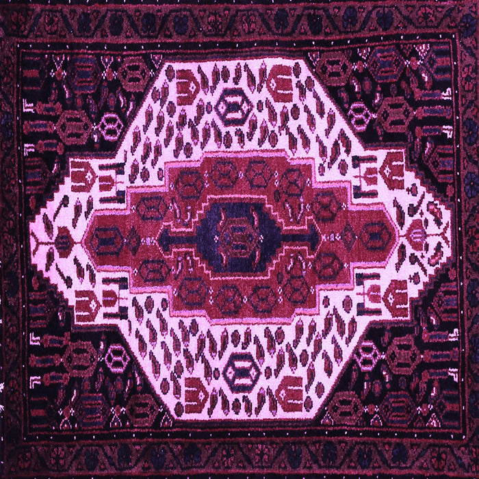 Square Machine Washable Persian Purple Traditional Area Rugs, wshtr209pur
